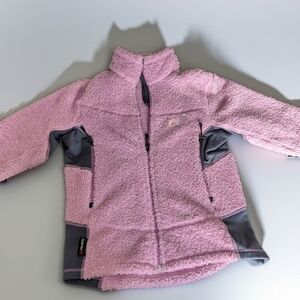 Alpine Full Zip Sherpa Fleece Women's Pink and Gray Jacket Small S